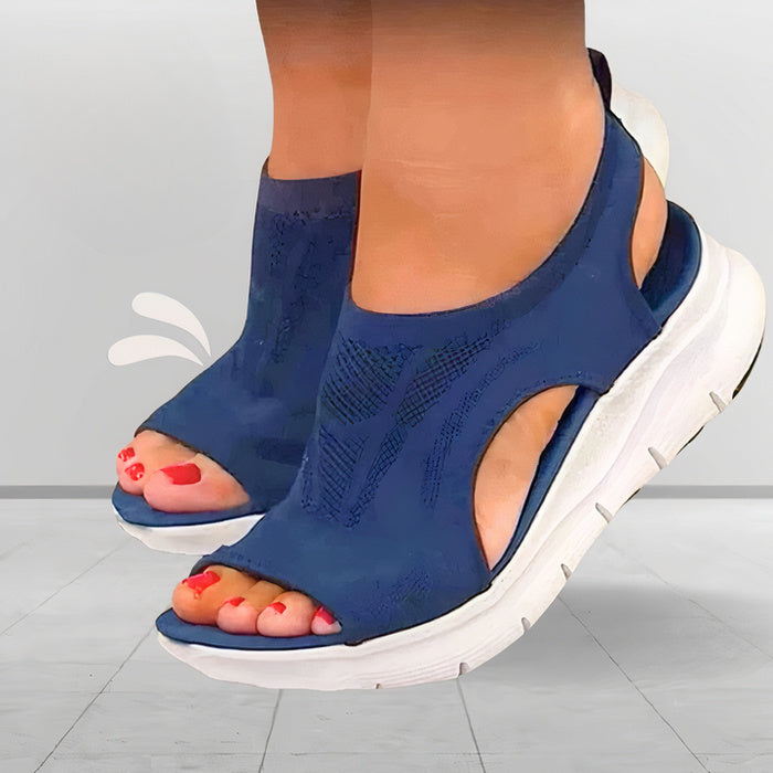 Damen Sandalen Offene Keilabsatz zum Hineinschlüpfen | Slingback