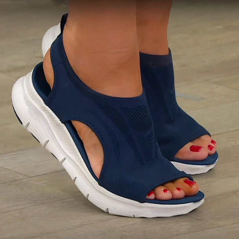 Damen Sandalen Offene Keilabsatz zum Hineinschlüpfen | Slingback
