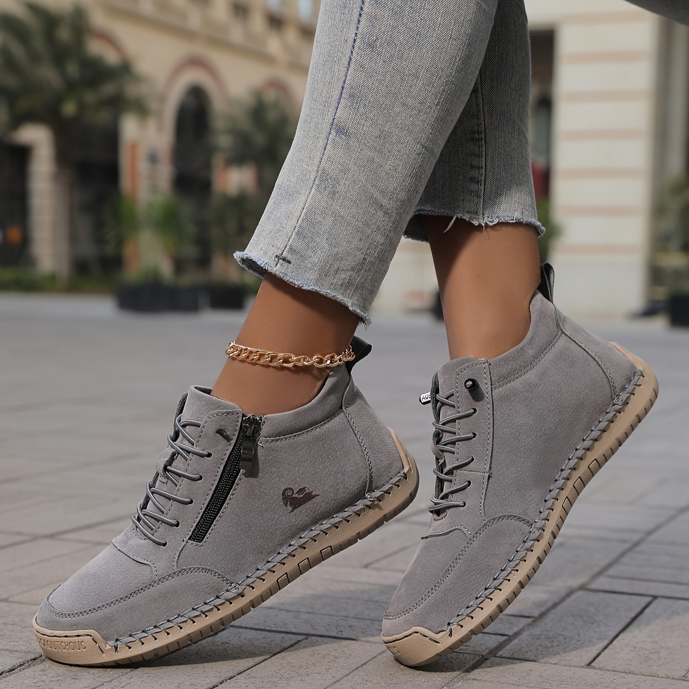 Halbschuhe Damen | Bequeme Schuhe mit Reißverschluss und Schnürung