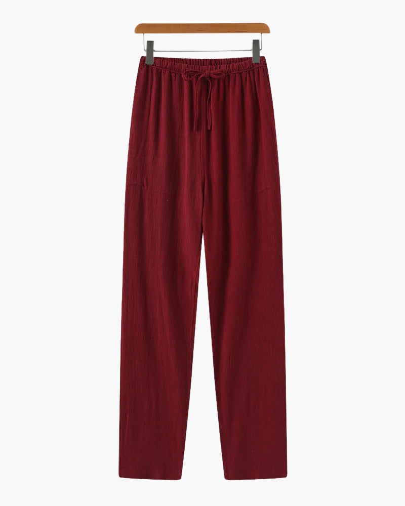 Herren Geradem Schnitt Kordelzug Hose | Freizeit