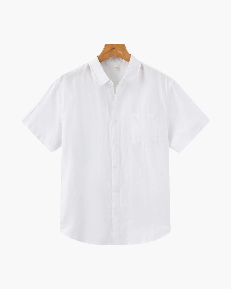 Herren Hemd Kurzärmeli Kragen Knöpfen Kragen | Tasche