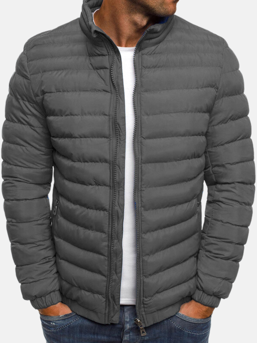 Herren Steppjacke mit Stehkragen | Reißverschluss