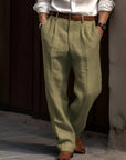 Herren Stoffhose mit Falten | Gerade Anzughose
