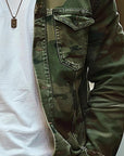 Herren-langarmjacke Mit Kragen Und Camouflage-muster | Freizeit