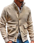 Herren-strick Jacke Mit Langen Ärmeln Und Stehkragen | Knopfleiste