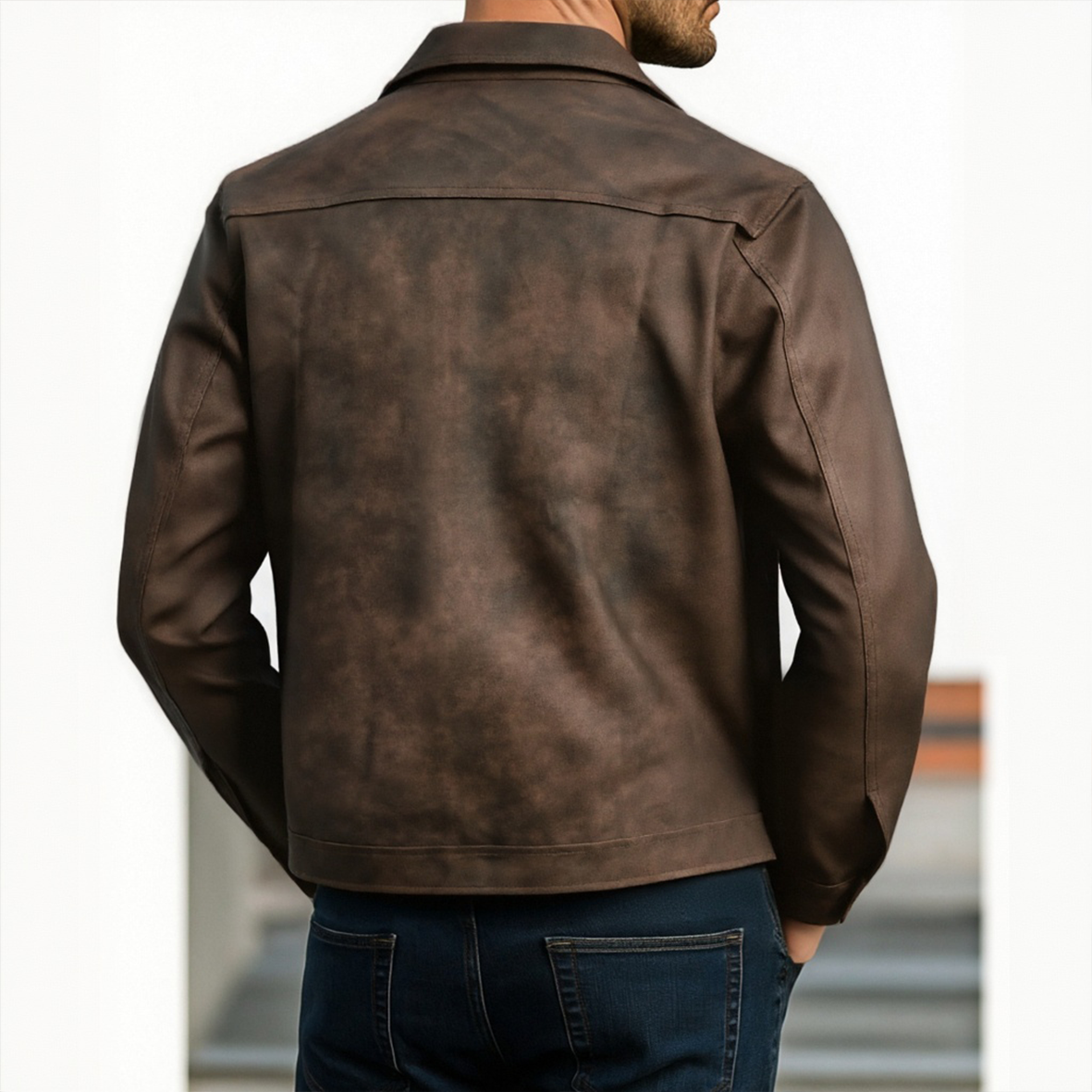 Herrenjacke Kragen Langen Ärmeln Reissverschluss | Klassisch