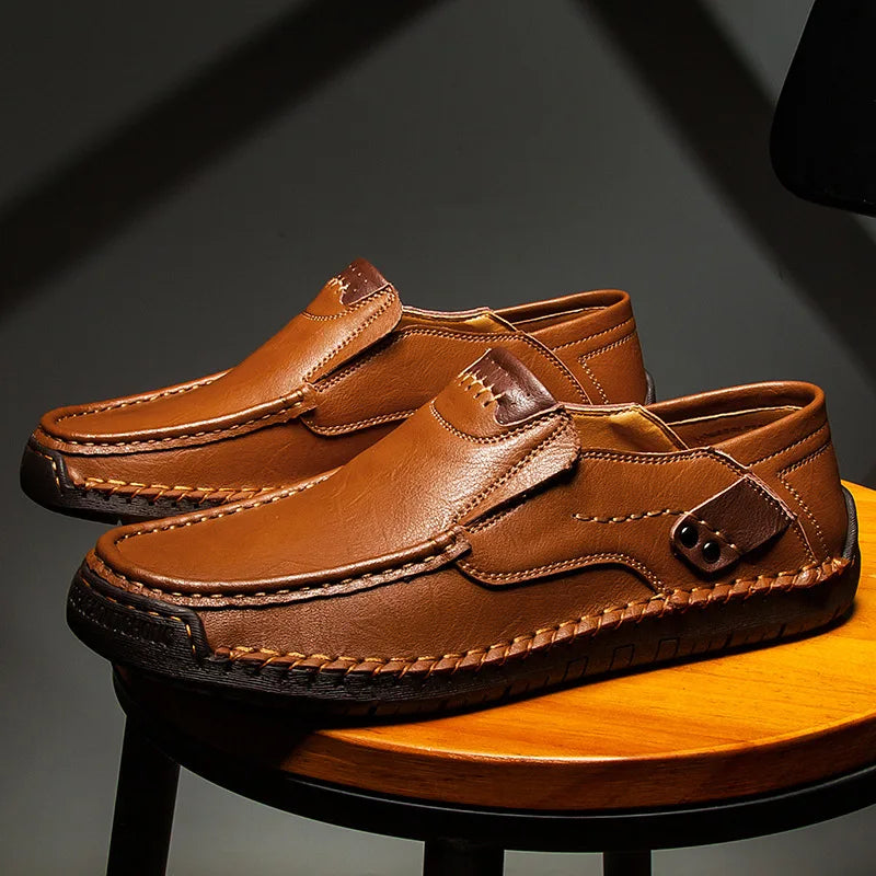 Herrenschuhe Slip-On Halbschuhe | Runde Spitze