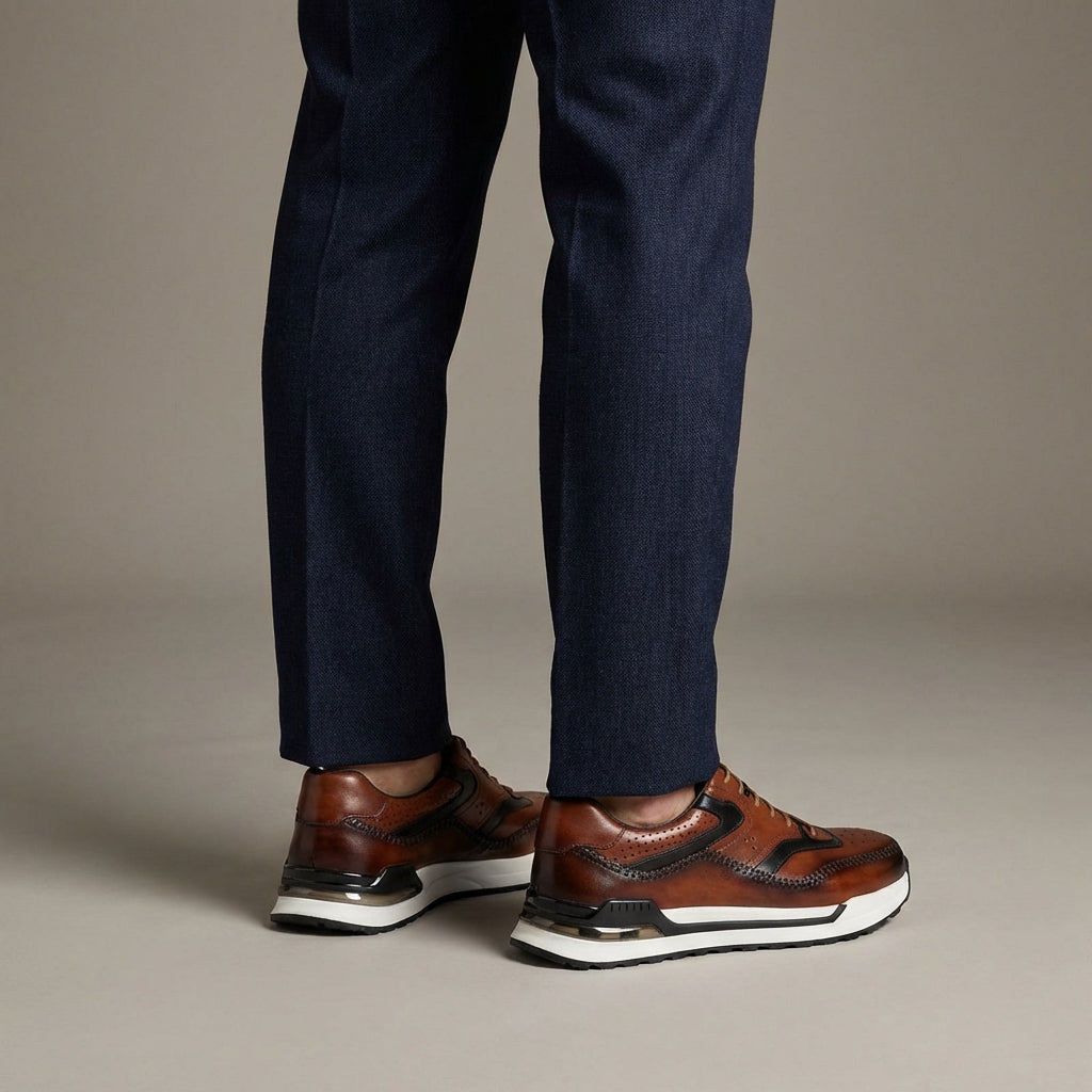 Herrenschuhe Sneaker | Farbblock Design und Schnürung