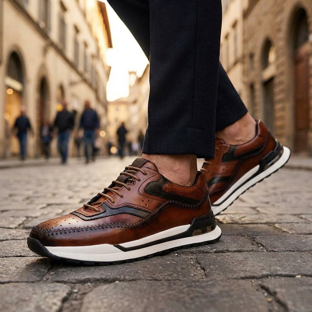 Herrenschuhe Sneaker | Farbblock Design und Schnürung