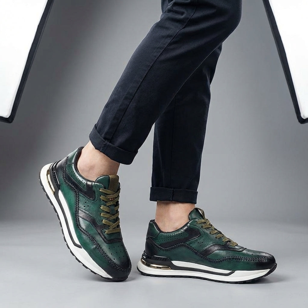 Herrenschuhe Sneaker | Farbblock Design und Schnürung
