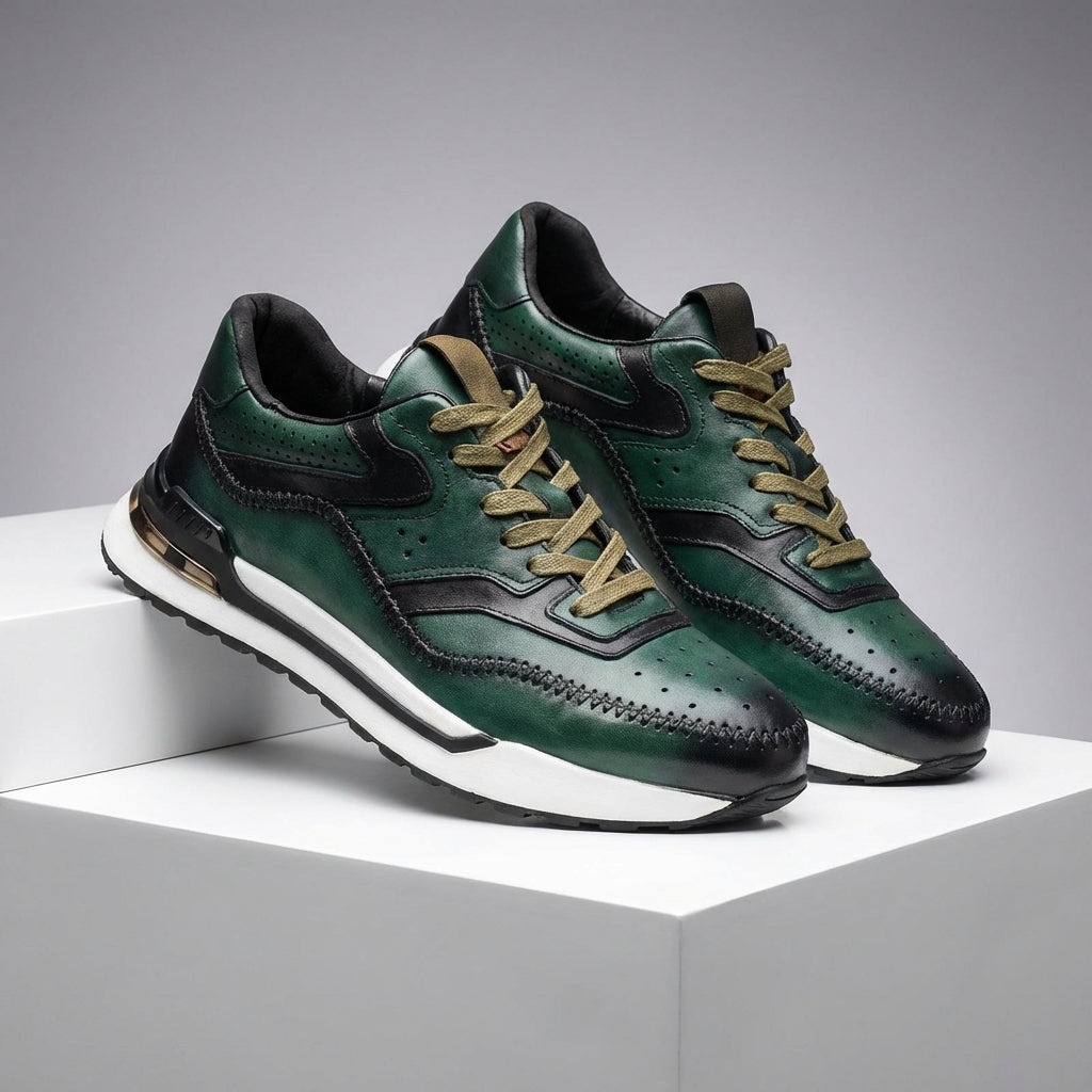 Herrenschuhe Sneaker | Farbblock Design und Schnürung