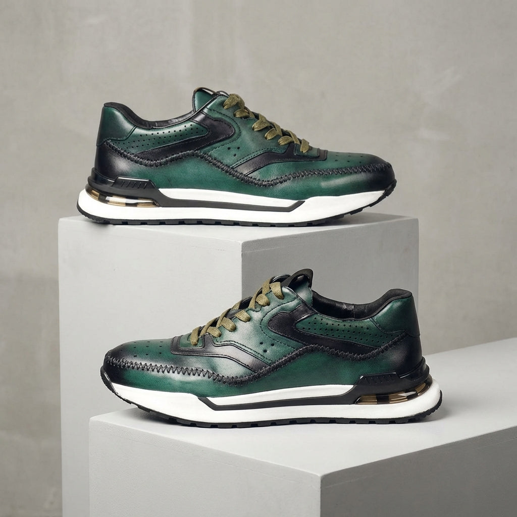 Herrenschuhe Sneaker | Farbblock Design und Schnürung