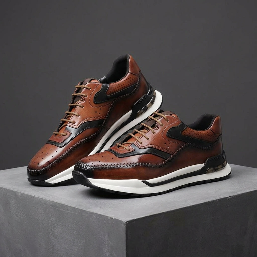 Herrenschuhe Sneaker | Farbblock Design und Schnürung
