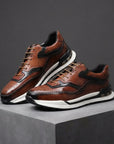 Herrenschuhe Sneaker | Farbblock Design und Schnürung