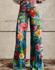 Jeans Damen Blumenmuster | Weite Jeans Hohe Taille