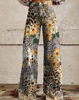 Jeans Damen Blumenmuster | Weite Jeans Hohe Taille
