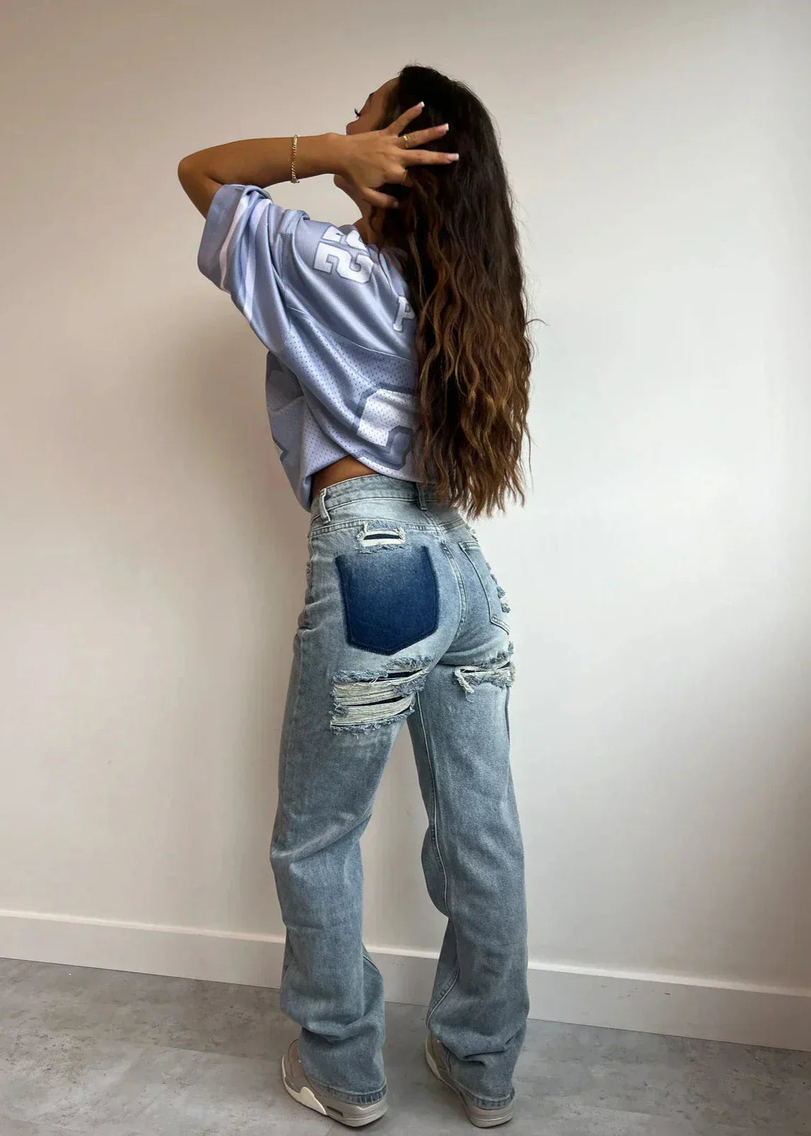 Jeans Damen Hohe Taille | Gerade Hose Weites Bein