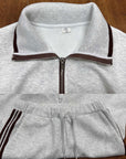 Jogginganzug Damen Zweiteiler | Pullover mit Reißverschluss und Weite Hose