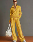 Jogginganzug Damen Zweiteiler | Pullover mit Reißverschluss und Weite Hose
