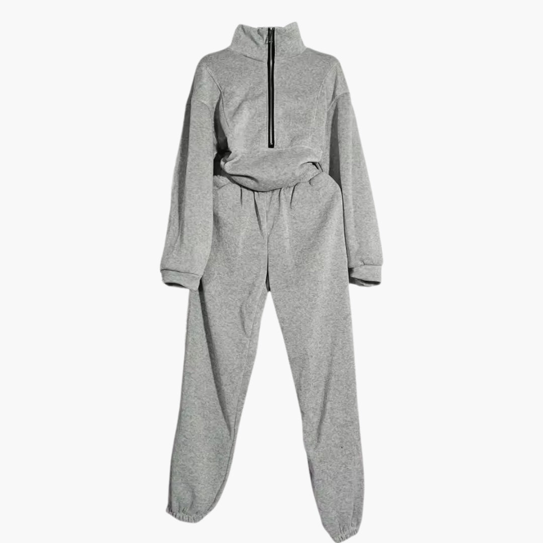 Jogginganzug Damen Zweiteiler | Sweatshirt mit Reißverschluss