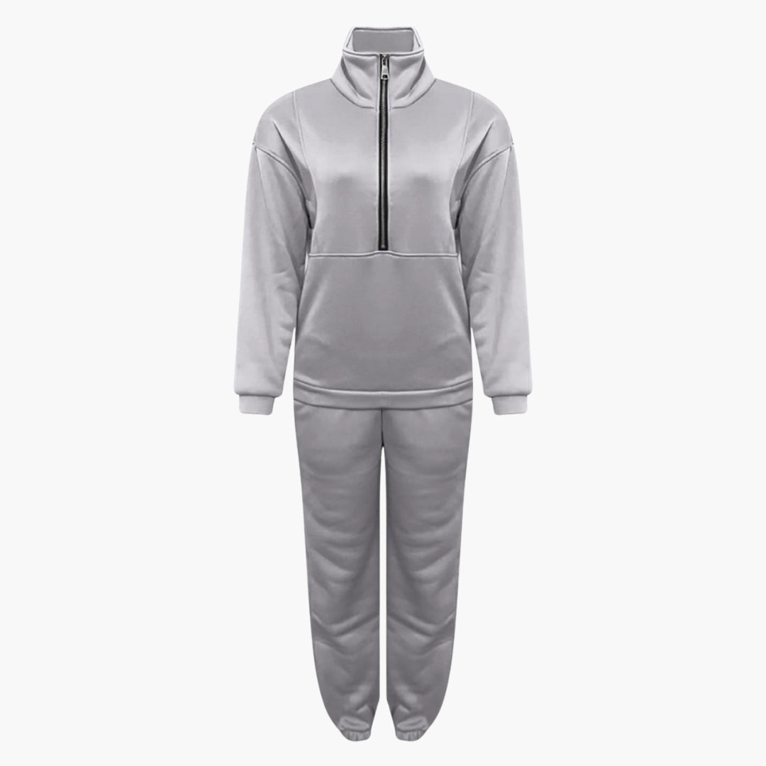 Jogginganzug Damen Zweiteiler | Sweatshirt mit Reißverschluss