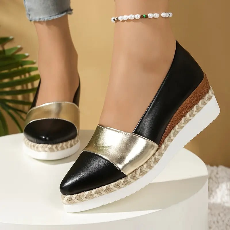 Keilabsatz Schuhe Damen | Bequeme Halbschuhe mit Plateausohle