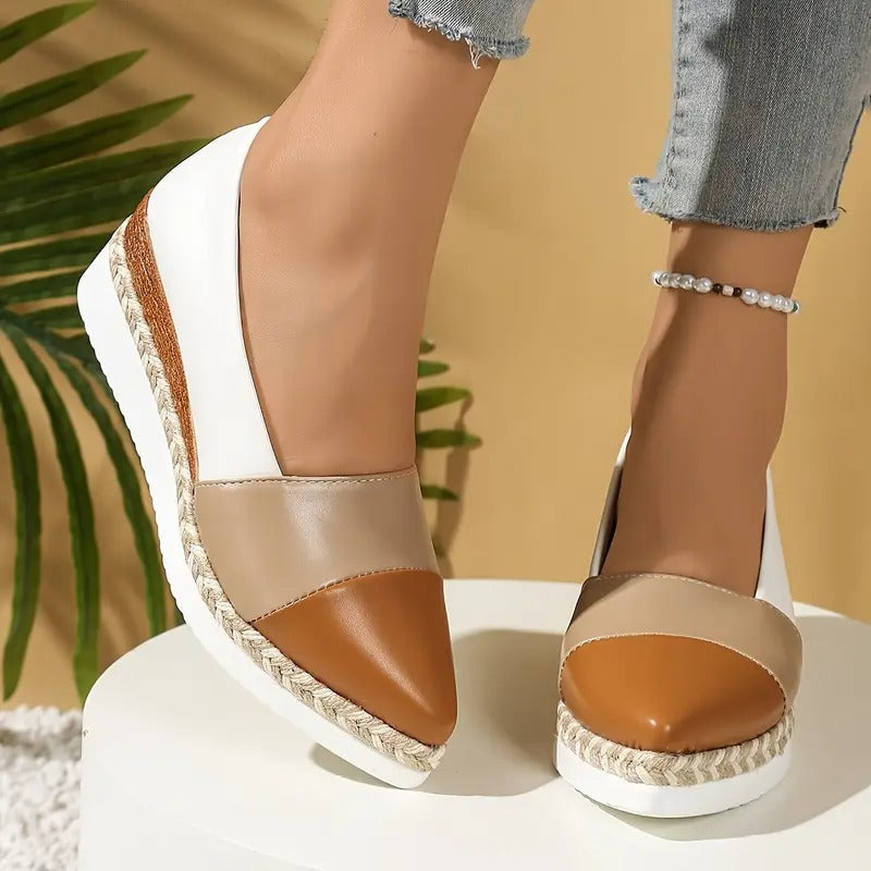 Keilabsatz Schuhe Damen | Bequeme Halbschuhe mit Plateausohle