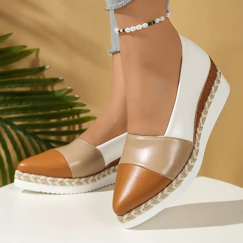 Keilabsatz Schuhe Damen | Bequeme Halbschuhe mit Plateausohle