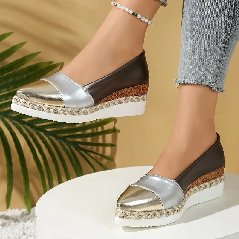 Keilabsatz Schuhe Damen | Bequeme Halbschuhe mit Plateausohle