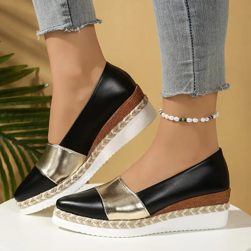 Keilabsatz Schuhe Damen | Bequeme Halbschuhe mit Plateausohle