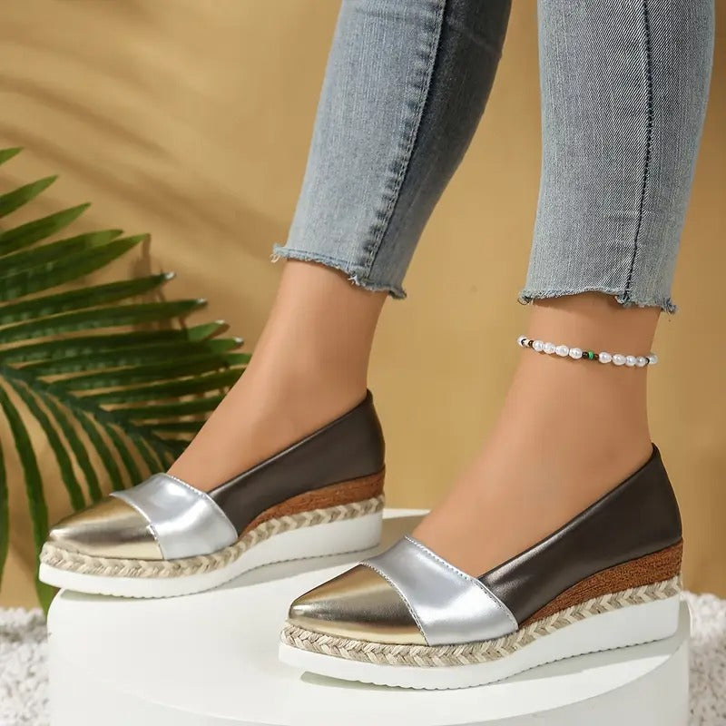 Keilabsatz Schuhe Damen | Bequeme Halbschuhe mit Plateausohle