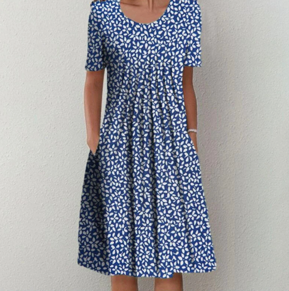 Kleid Damen Midi | Sommerkleid mit Blumenmuster