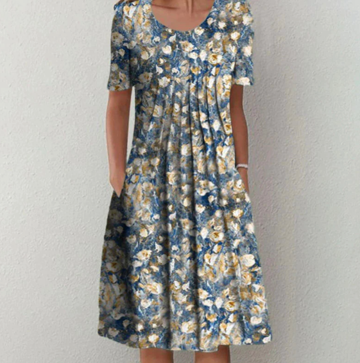 Kleid Damen Midi | Sommerkleid mit Blumenmuster