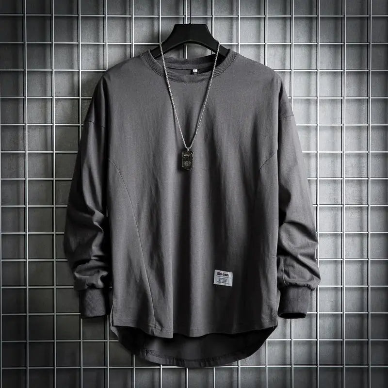 Langarm sweatshirt Herren Oversize | Rundhals Sweatshirt