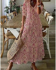 Maxikleid Damen | Sommerkleid mit V-Ausschnitt und Print