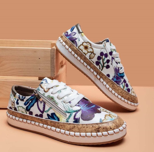 Orthopädische Schuhe Damen | Blumenmuster
