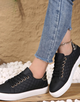 Plateau Sneaker Damen | Gestepptes Design mit Schnürung