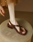 Sandalen Damen mit Fußbett | Flache Riemchensandalen
