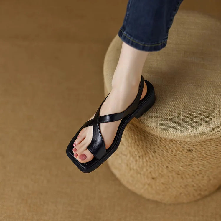 Sandalen Damen mit Fußbett | Flache Riemchensandalen