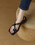 Sandalen Damen mit Fußbett | Flache Riemchensandalen