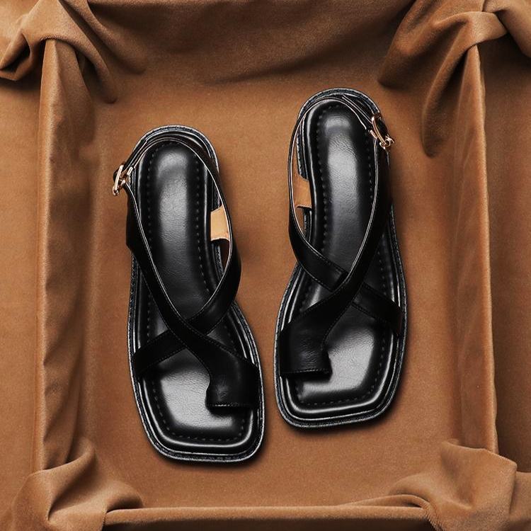 Sandalen Damen mit Fußbett | Flache Riemchensandalen