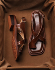 Sandalen Damen mit Fußbett | Flache Riemchensandalen
