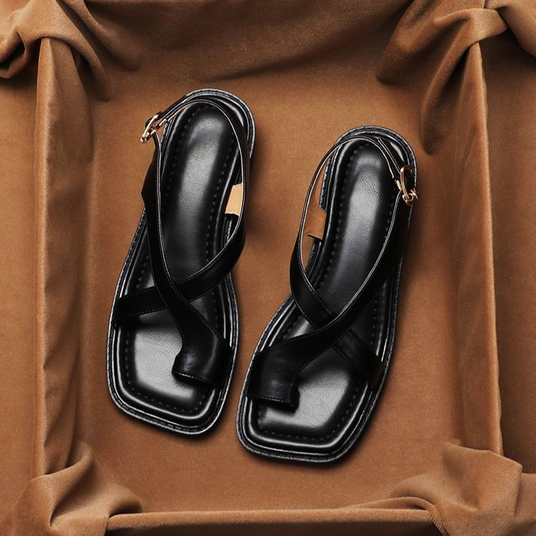 Sandalen Damen mit Fußbett | Flache Riemchensandalen