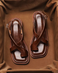 Sandalen Damen mit Fußbett | Flache Riemchensandalen