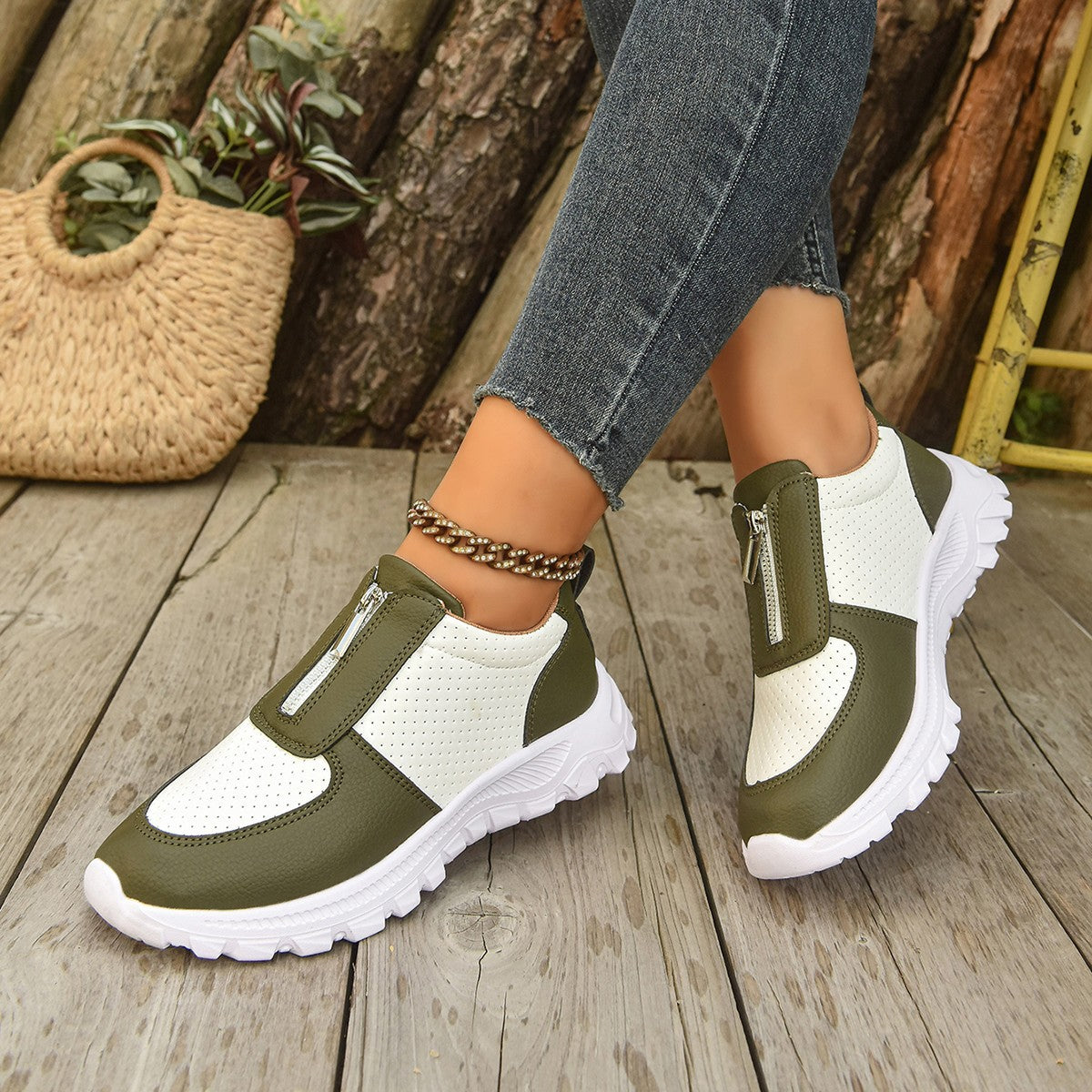 Sneaker Damen mit Reißverschluss | Slip-On