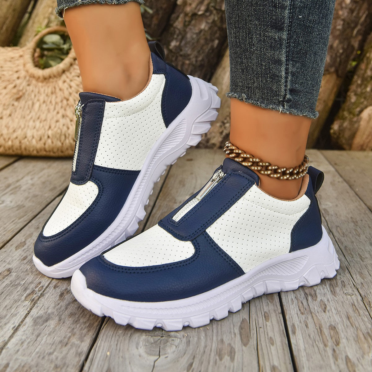 Sneaker Damen mit Reißverschluss | Slip-On