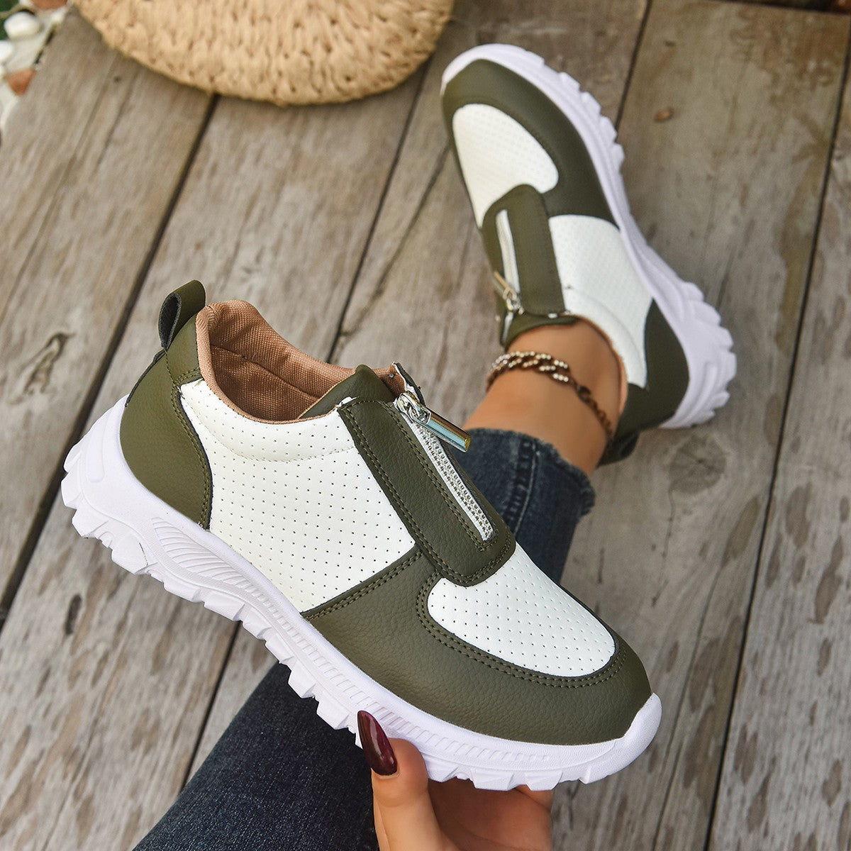 Sneaker Damen mit Reißverschluss | Slip-On