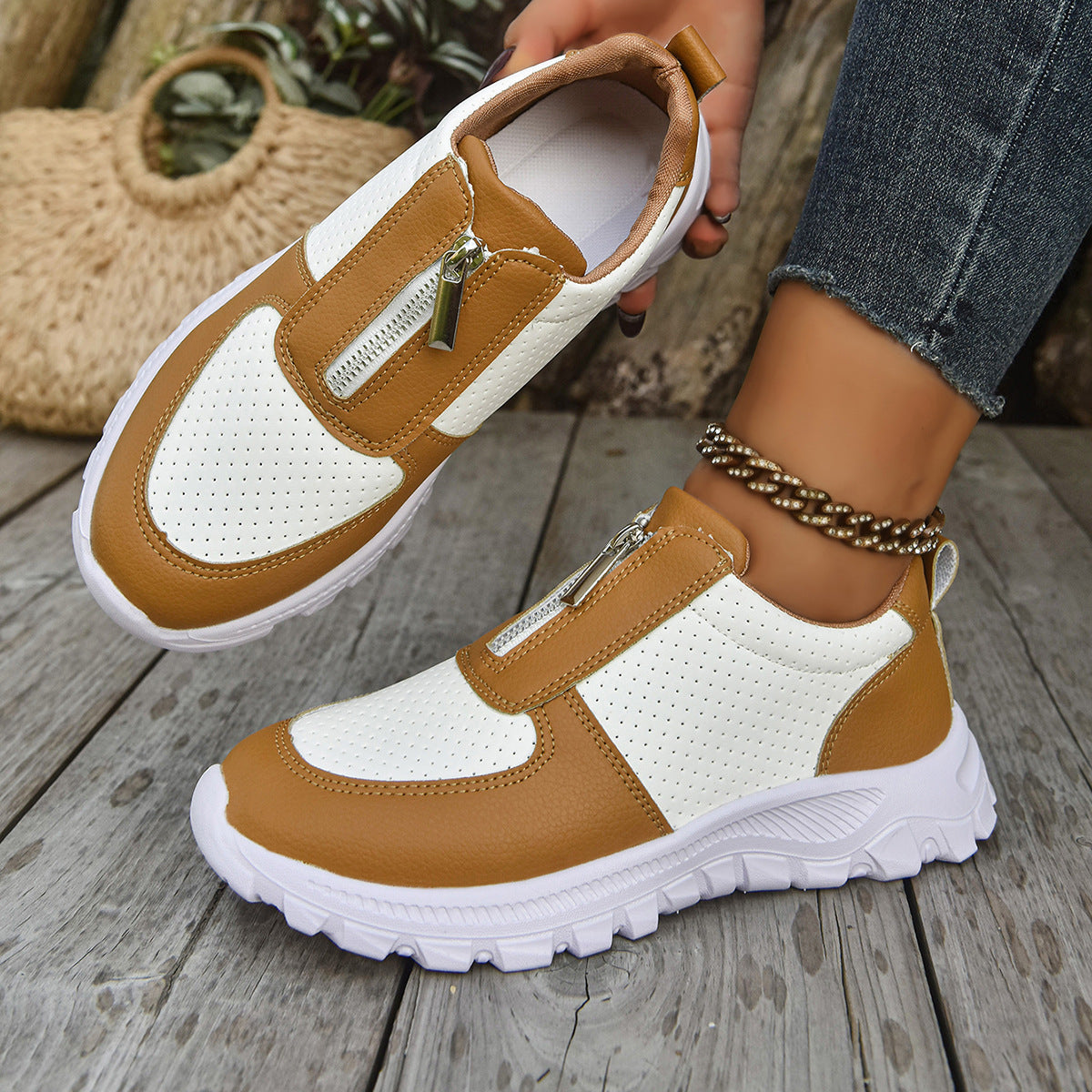 Sneaker Damen mit Reißverschluss | Slip-On