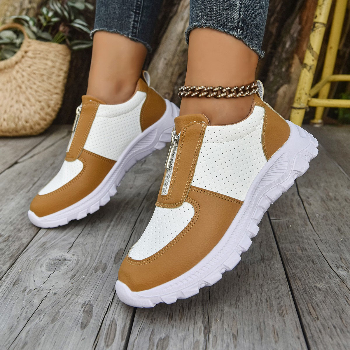 Sneaker Damen mit Reißverschluss | Slip-On
