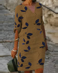 Sommerkleid Damen Kurzarm | Minikleid mit V-Ausschnitt und Print
